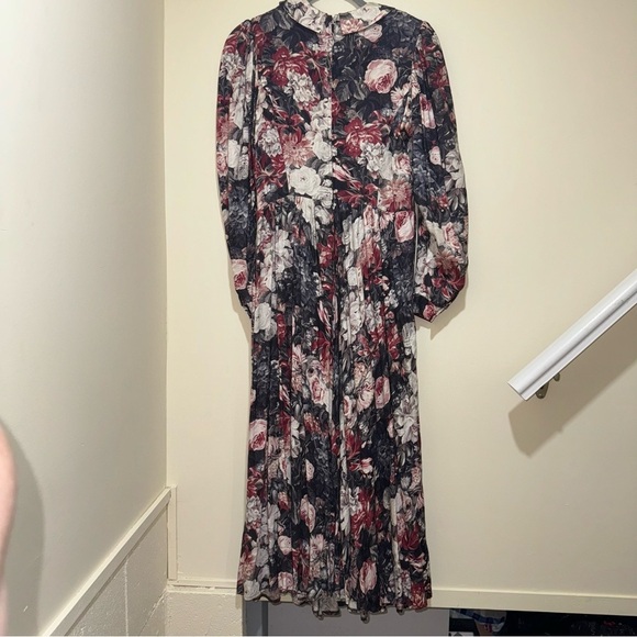 Women’s Vintage Floral Maxi Length Drop Waist Long Puff Sleeve Dress Size: 6 - Picture 11 of 16
